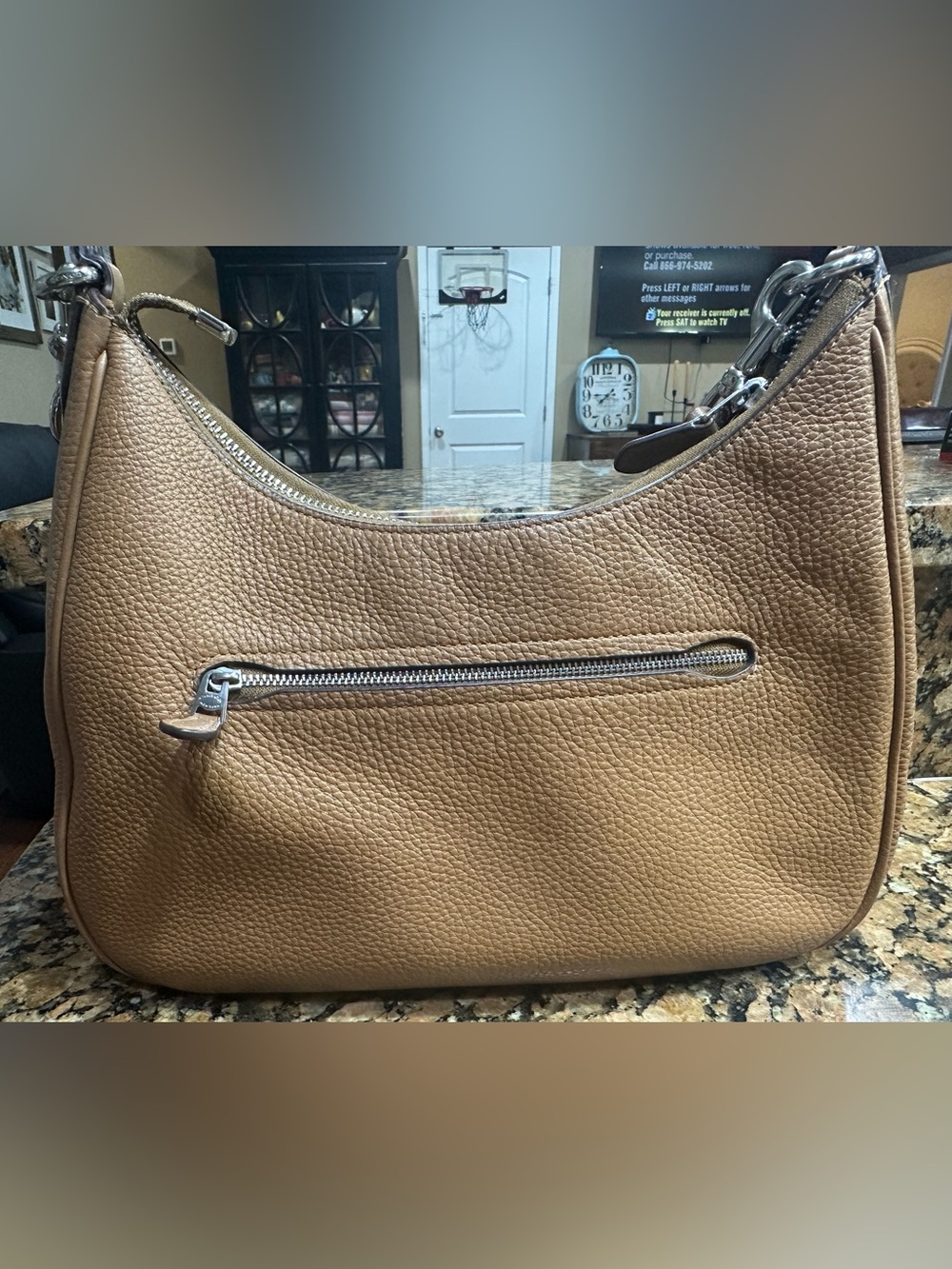 Coach Pebbled Leather Shoulder Bag in Brown Tan - Picture 3 of 6